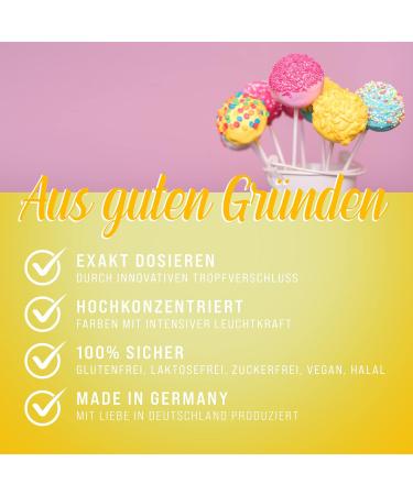 Yellow Food Color 10ml Dye - Sugar-Free Liquid for Drinks Cakes Dough & More | Tortendendeko Baking Accessories - Buy Online on GoSupps.com
