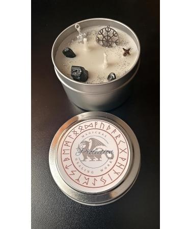 Aromatherapy Soy Wax Intention Candle - Helm of Awe Protection - 4oz Viking Shield - Eco-Friendly & Natural Scented Candle for Wellness - Buy Online on GoSupps.com