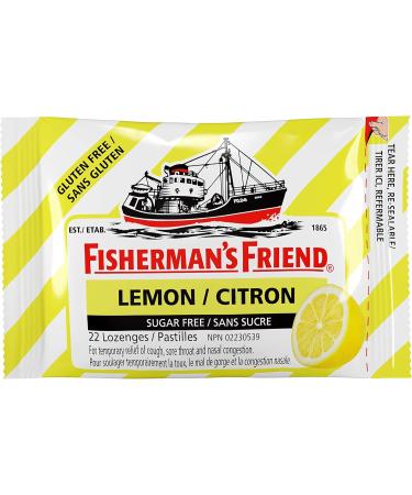 Fisherman s Friend Sugar Free Lemon | For Temporary Relief of Cough Sore Throat & Nasal Congestion | No Sugar | Halal Vegan Kosher & Gluten Free | 24 Packs of 22 Lozenges (528 Total Count) - Buy Online on GoSupps.com