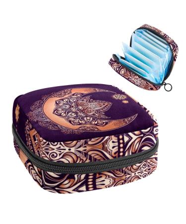 Boho Golden Moon and Sun Mandala Sanitary Napkierte Feminine menstrual cup bags Silent insert holder tampon bags portable period pocket for women teen girls 1 piece of colorful 2