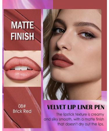  Lestpola Matte Crayon Lipstick Pencil 2-in-1 Waterproof Lip Liner Long-Lasting Non-Stick Cup Smooth Texture High Pigmentation Matte Velvet Lip Contour Makeup for Women - Buy Online on GoSupps.com