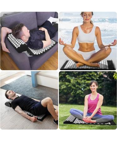 Acupress Toweratte & Pillow Set | Spike Yoga Mat for Massage & Wellness | Tension Relief & Muscle Recovery | Includes Carrying Bag - Black - Buy Online on GoSupps.com