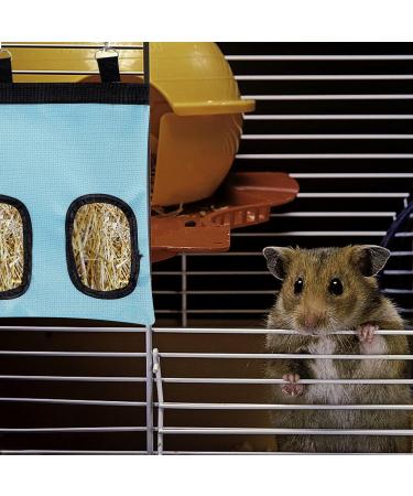 Rabbit Hay Feeder Bag Guinea Pig Hay Feeder Storage Racks 600d Oxford Cloth Fabric Hanging Feeding Hay for Hamsters Bunny Small Animals (Blue) - Buy Online on GoSupps.com