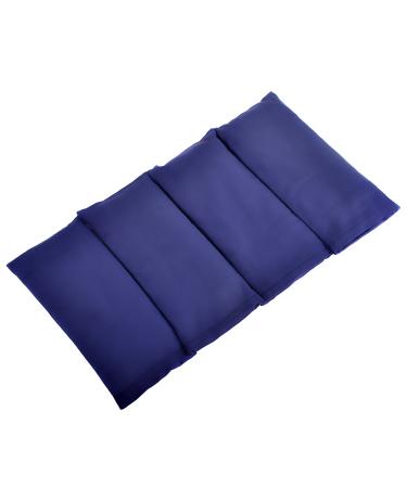 Unscented Low-Luster Sateen Eye Pillows - Economy 4 Pack - Flaxseed - Removable Cover - for Relaxation Message Migraines Sleep - 9x4 Inches (Blue)