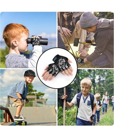 Accmor Kids Black Half Finger Cycling & Fishing Gloves - Full Finger Sport Gloves for Children - Ideal for Camping, Fishing, Parkour & Outdoor Sports - Buy Online on GoSupps.com