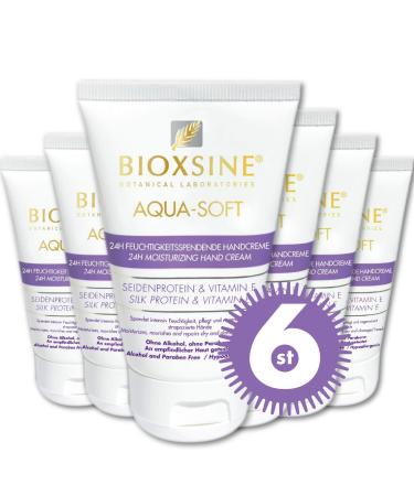 Bioxsine Aqua-Soft hand cream moisturising with silk protein vitamin E without alcohol without parabens (6x50 ml)