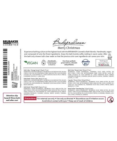 BRUBAKER 6 Handmade Merry Christmas Spa Bath Bombs - Natural Vegan Organic Shea Butter, Cocoa Butter, Olive Oil - Moisturizing Truffles for Dry Skin - Buy Online on GoSupps.com
