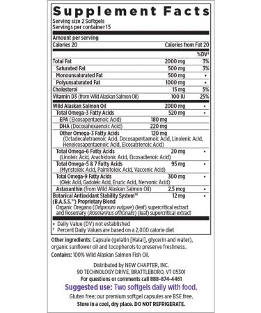 New Chapter Wholemega 1000 Mg 30 Ct - Buy Online on GoSupps.com