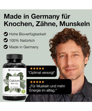 High-Dose Vegan Calcium Tablets (365 Count) - 800 mg Daily Dose Additive-Free Lab Tested Made in Germany - Buy Online on GoSupps.com