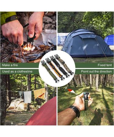 CEUAO 4-Set Survival Bracelet - 5 in 1 Outdoor Survival Kit for Men | Paracord Survival Bracelet with Pipe Flint & Compass | Perfect for Outdoor Activities - Buy Online on GoSupps.com