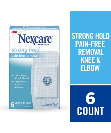 Nexcare Strong Hold Pain-Free Removal Bandages for Knee and Elbow - 6 Count - Buy Online on GoSupps.com
