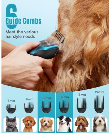 oneisall Professional Dog Clippers for Thick Hair - Heavy-Duty Cordless Grooming Clippers with Metal Blade for Cockapoo - Blue - Buy Online on GoSupps.com