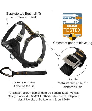 Kurgo Tru-Fit Car Safety Harness for Dogs - Padded Chest Panel D-Ring & Seat Belt - Size XS Gray - Safe Travel for Pets - Buy Online on GoSupps.com