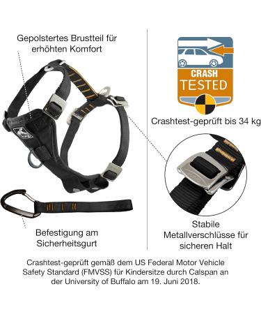 Kurgo Tru-Fit Dog Harness - Crash Tested Car Seat Belt for Small Dogs 11-25 lbs - Size S - Black - Buy Online on GoSupps.com