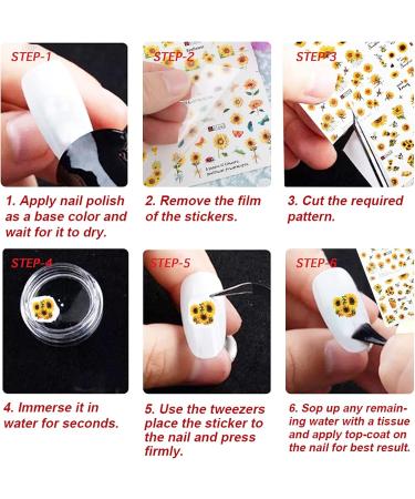 11 Sheets Water Transfer Nail Stickers Flower Leaves Sunflower Butterfly Nail Art Stickers Nail Decals Nail Water Decals Nail Art Decoration for Women Girls - Buy Online on GoSupps.com