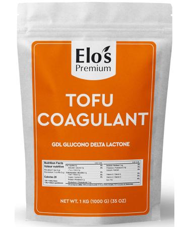 Tofu Coagulant (GDL) By Elo s Premium (1KG) Food Grade Gluten Free Keto Friendly Makes Firm Soft and Silken Tofu/Bean curds Packaged In Canada Pure Glucono Delta Lactone