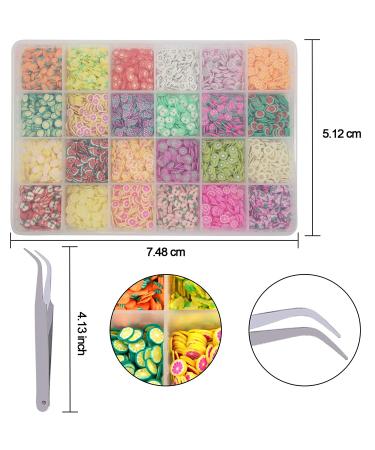 Duufin 16800 Pcs Colorful 3D Fruit Nail Art Slices with Tweezers - Perfect for Nail Art, Slime Making, DIY Crafts and Decorations - Buy Online on GoSupps.com