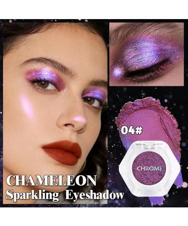  Lestpola Chameleon Glitter Eyeshadow Red Purple Metallic Effect Intense Shine Long Lasting Fine Texture Highly Pigmented Holographic Glitter Eyeshadow Makeup 04 - Buy Online on GoSupps.com