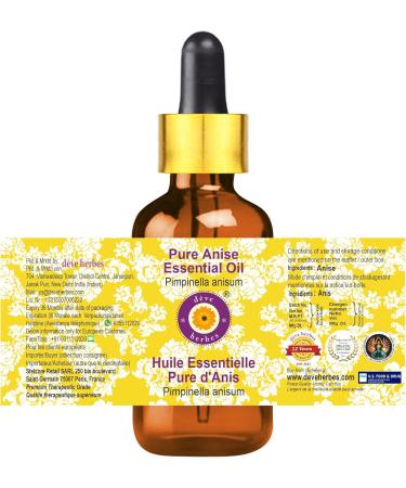 d ve herbes Pure Anise Essential Oil (Pimpinella anisum) with Glass Dropper Steam Distilled 50ml (1.69 oz) - Buy Online on GoSupps.com