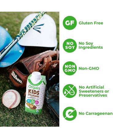 Orgain Organic Kids Protein Shake - Chocolate, 8g Protein, 22 Vitamins, Gluten-Free, Non-GMO, 12 Ct - Buy Online on GoSupps.com