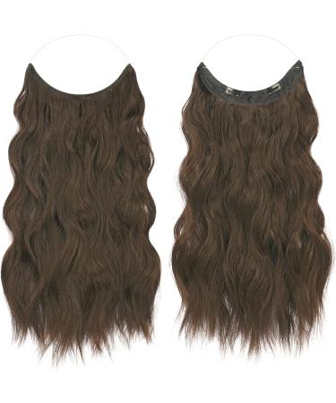 FESHFEN Invisible Wire Hair Extensions - 20 Inch Chestnut Brown - Buy Online on GoSupps.com
