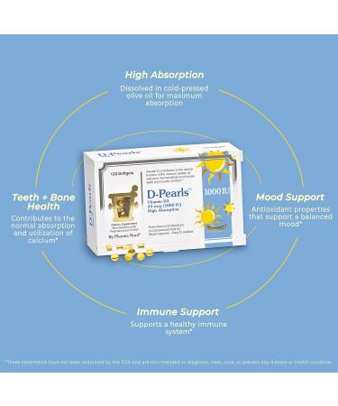 Pharma Nord D-Pearls Vitamin D3 25 mcg (1000 IU) (120) - Buy Online on GoSupps.com
