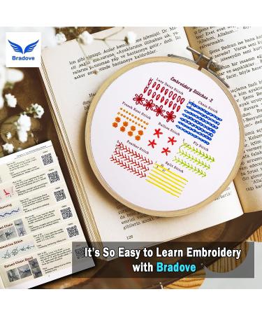 Bradove 4 Piece Embroidery Stitches Practice Kit for Beginners - Includes Patterns for Adults and Kids - Buy Online on GoSupps.com