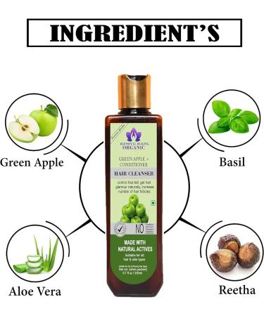 Blessfull Healing Organic Green Apple + Conditioner Hair Cleanser | Shampoo 300 ML (Packing May Vary) - Buy Online on GoSupps.com