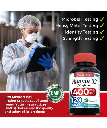 FITO MEDIC'S Lab | Vitamin b2 |120 Capsules | 400 mg | riboflavin 400mg | b2 Vitamin 400mg | b2 | riboflavin | Ultra high Absorption. - Buy Online on GoSupps.com