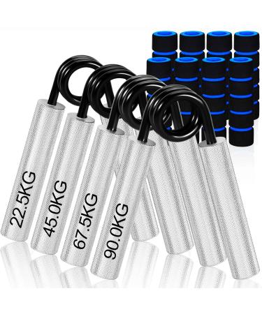 4-pack hand trainer finger trainer aluminum forearm trainer grip grip grip trainer hand muscle trainer for handle gears muscle building and hand rehabilitation exercises (50/100/100LBS)