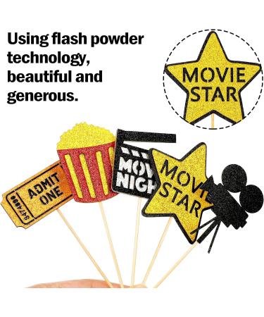 72 Pieces Movie Night Cupcake Toppers Movie Theme Party Picks Movie Party Supplies Decorations for Wedding Birthday Party 9 Styles - Buy Online on GoSupps.com