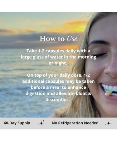 GLO Inner Wellness Gut Glo Natural Bloating Relief Gut Health Digestion & Constipation Aid 4-in-1 Probiotic Digestive Enzyme Magnesium & Organic Herb Capsules - Vegan 120 Count - Buy Online on GoSupps.com