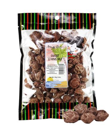 Asia Trans Sweet Seeded Li Hing Mui Crack Seed Plums | Hawaiian Favorite | Naturally Sweet Dried Asian Plum Candy (6.5 oz)