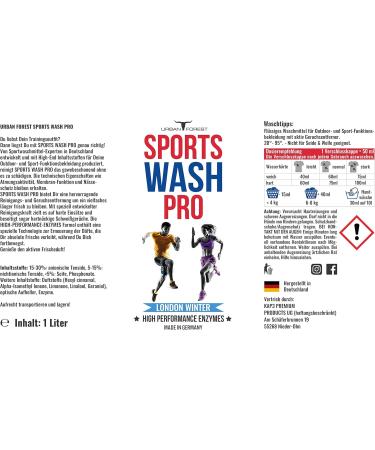 Buy Sports Wash Pro - Full Detergent for Outdoor & Functional Clothing | Odor Remover | Microfiber Safe | 1L - Urban Forest | International Shipping - Buy Online on GoSupps.com