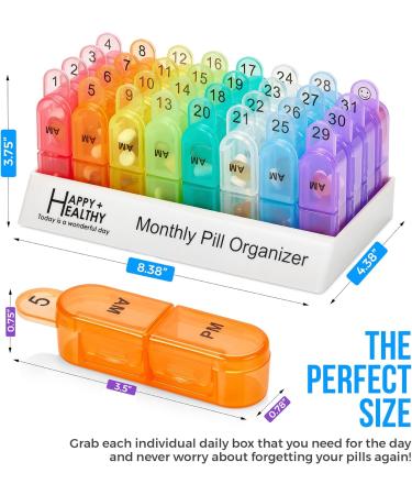 Monthly Pill Organizer - 30 Day AM PM Pill Box with Removable Daily Organizers | Perfect for Morning & Night Medication Management - Buy Online on GoSupps.com