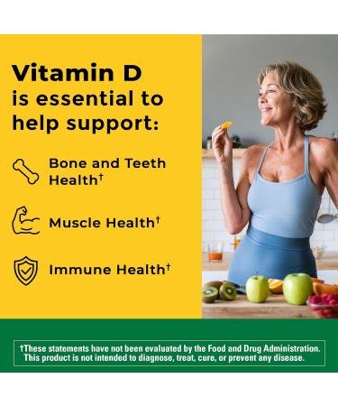 Nature Made Vitamin D3 1000 IU Gummies, Bone, Teeth, Muscle and Immune Health Support, 90 Day Supply, 90 Vitamin D Gummies for Adults - Buy Online on GoSupps.com