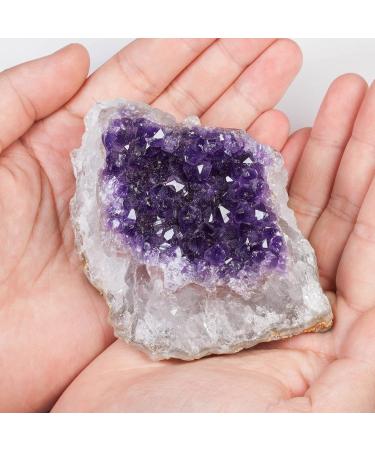 Nupuyai Natural Amethyst Druse Rough Stone | XL Irregular Crystal Cluster for Reiki Healing & Home Decoration - Buy Online on GoSupps.com