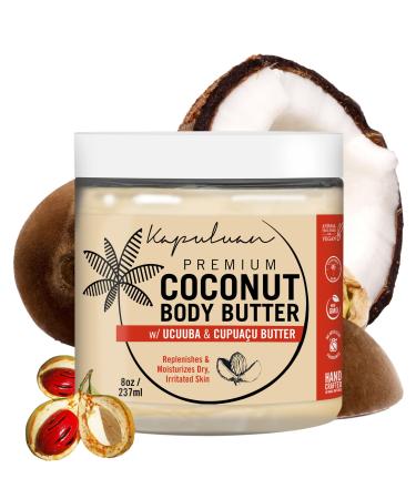 Coconut Body Butter for Women Dry Skin Body Butter with All Natural Coconut Oil Ucuuba Butter & Cupua u Butter Body Cream Whipped Body Butter for Women.