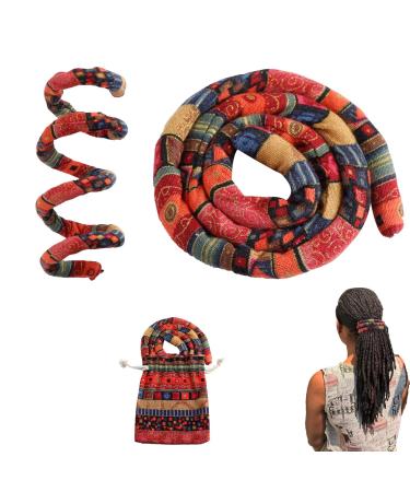 FRDTLUTHW Hair Ties Dreadlock Accessories  Swirl Hair Tie Spiral Lock Ponytail Holders for Women Girls(Red Pattern)