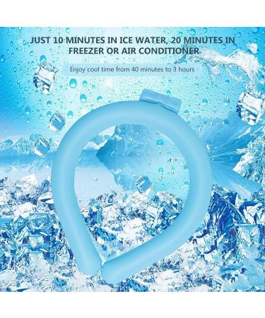 Cooling Neck Wraps | Non-Condensing Neck Scarf - Wearable Ice Cooling Neck Scarf for Outdoor Indoor Hot Flashes and Summer Heat Blue Medium - Buy Online on GoSupps.com