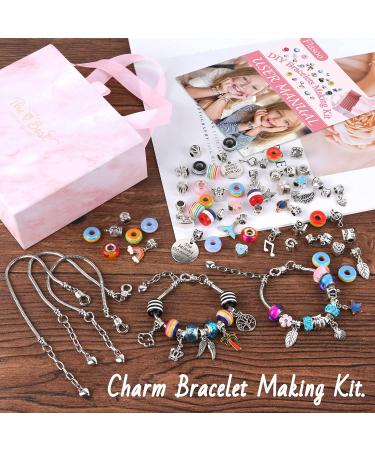 Flasoo 85PCs Bracelet Making Kit for Girls - DIY Charm Bracelets with Beads and Jewelry Charms - Perfect Craft Gift for Teen Girls - Buy Online on GoSupps.com