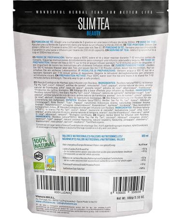  VITSTORM VITSTORM Slimming Herbal Tea - Organic Beauty Slim Tea - Powerful Fat Burner for Weight Loss - Antioxidant & Detox - Loose Leaf Infusion 100g - Buy Online on GoSupps.com