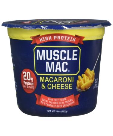 Muscle Mac | Macaroni and Cheese Microwavable Mega Cups, 20 Grams Of Protein Per Serving, Real Cheese, Non-GMO, (12 Cups)