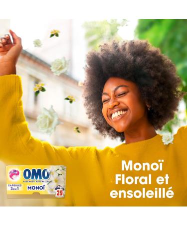 OMO - Liquid laundry detergent in 3 in 1 capsules Yes for Tahiti - 87 washes - Monoi - sparkling cleanliness & long-lasting fragrance - Buy Online on GoSupps.com