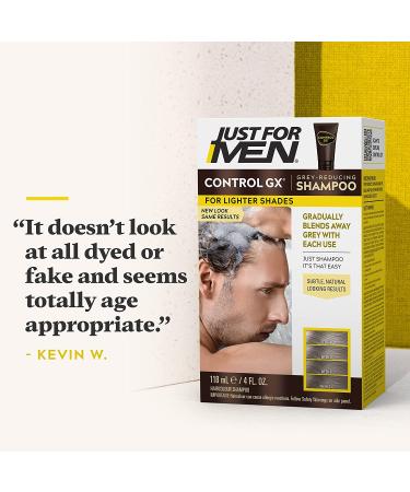 Just for Men Control GX Grey Reducing Shampoo for Lighter Shades of Hair | Blonde to Medium Brown | 4 Fl Oz - Pack of 1 - Buy Online on GoSupps.com