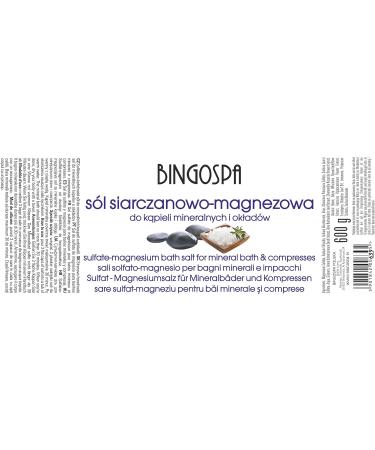 Sulphate Magnesium Salt for Mineral Baths & Compresses - 600g BINGOSPA | Premium Quality International Shipping - Buy Online on GoSupps.com
