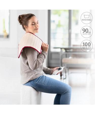 Medisana HP 405 Heating Cushion - Super Soft Heat Pillow with 3 Temperature Levels Overheating Protection & Automatic Switch-Off - Washable Relief for Back Neck & Shoulder (Blue) - Buy Online on GoSupps.com