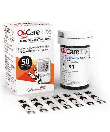 OhCare Lite Blood Glucose Test Strips (50pcs) - Diabetic Test Strips Calibrated for OhCare Lite Blood Sugar Testing Monitor/Glucometer - Affordable Diabetic Supplies by ijCare (1) - Buy Online on GoSupps.com