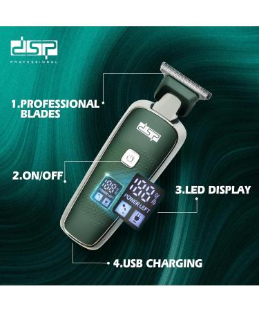 DSP Mini Hair Trimmer for Men - Electric Balding Clippers Zero Gapped Mustache Trimmer with Limit Combs & USB Type-C (Green - Buy Online on GoSupps.com