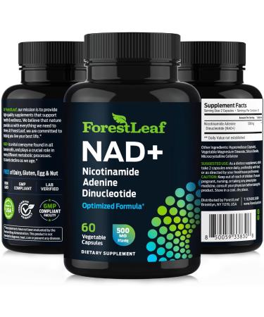 NAD+ Supplement - 500mg of Pure NAD Plus for Energy Focus Skin & Anti-Aging Support - Gluten Free Non-GMO NAD Supplements for Women & Men (60 Count NAD +) NAD+ 60 Count (Pack of 1) - Buy Online on GoSupps.com